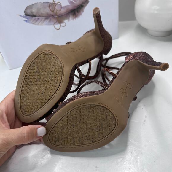 Jessica Simpson JS-Jaeya Strappy Heel Bronze Shimmer Women's 7.5M Formal Prom - Picture 8 of 11